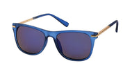 Load image into Gallery viewer, Sonnenbrille Herren Damen 400 UV blau verspiegelt Metallbügel Nahtrand
