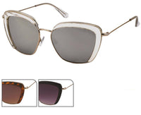 Load image into Gallery viewer, Sonnenbrille Retro Pilotenbrille 400 UV Trapezform oben außen dicker Rand
