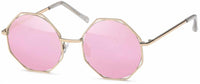 Load image into Gallery viewer, Sonnenbrille Flachgläser Polycarbonat Round Glasses 400 UV Metall Achteck
