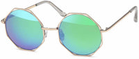 Load image into Gallery viewer, Sonnenbrille Flachgläser Polycarbonat Round Glasses 400 UV Metall Achteck

