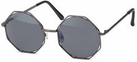 Load image into Gallery viewer, Sonnenbrille Flachgläser Polycarbonat Round Glasses 400 UV Metall Achteck
