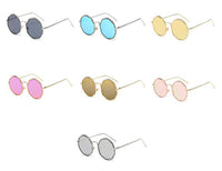 Load image into Gallery viewer, Sonnenbrille Round Resin Glasses Achteck Rand 400 UV Metall
