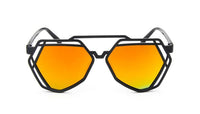 Load image into Gallery viewer, Sonnenbrille V-förmiges Polygon schwarzes Gestell 400UV verspiegelt
