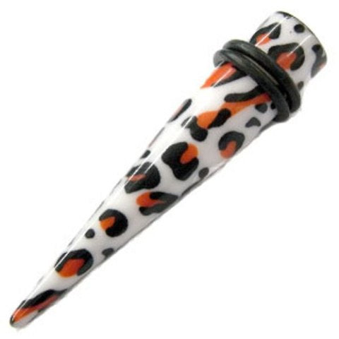 Leoparden Piercing Expander Dehnungsstab Straight Dehnstab Unisex Ohrschmuck Tunnel Plug orange