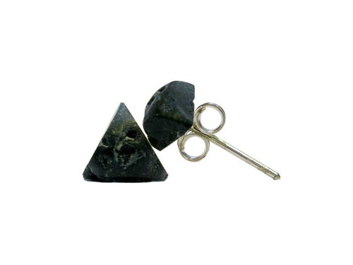 Lavasteinohrstecker, dreieckig, 6mm schwarz porös