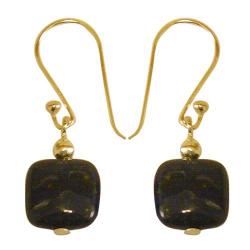 Damenohrringe mit blauem Lapis, viereckig, mit 925er Sterlingsilberbügel