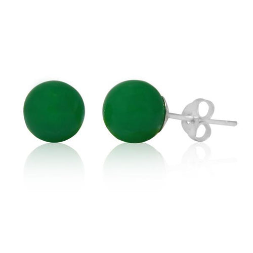 Silberohrstecker Jade Kugel Grün Ohrstecker 925er Sterling Silber Damen Schmuck