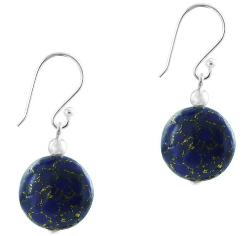 Damen Ohrringe Ohrhänger 925er Sterling Silber Ohrring Ohrschmuck Steine Lapislazuli blau