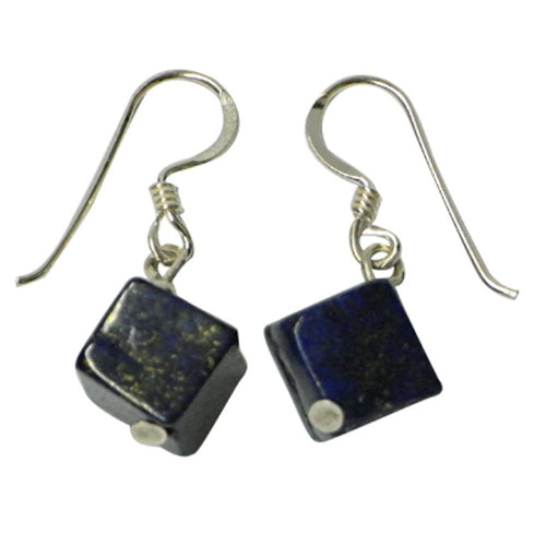 Lapisohrringe Ohrringe Ohrhänger Lapis 925er Sterling Silber blau Würfel