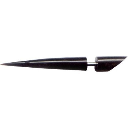 Horn Fake Piercing Spike schwarz schräg Expander Edelstahl Ohrhänger Ohrstecker Ohrring 6 mm