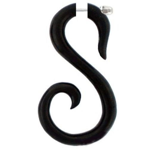 Fake Piercing, Buffalo Horn schwarzer Schwan, Expander, Ohrhänger, Ohrstecker, Ohrring