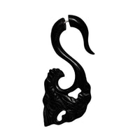 Load image into Gallery viewer, Fake Horn Piercing Hook Spirale Kralle handgeschnitzt schwarz Dehner Ohrring
