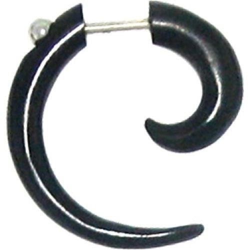 Fake Piercing, Bone Spirale, schwarz, Expander, Ohrhänger, Ohrstecker, Ohrring