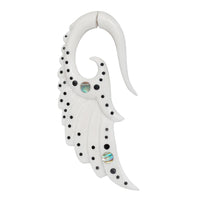 Load image into Gallery viewer, A white spiral fake piercing earring made of stainless steel, shaped like a spike with star details—a standout accessory for unique style.
