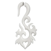 Load image into Gallery viewer, A stylish white fake piercing earring made of stainless steel, featuring spiral, star, and spike details for an edgy look—perfect as a bone-inspired ohrring for a trendy pierced effect without real piercings.
