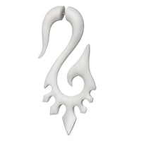 Load image into Gallery viewer, The Fake Piercing Bone Edelstahl Ohrstecker in Weiß kombiniert Spiraldesign mit Stern- und Spike-Akzenten – inspiriert von tribalart für individuelle, organische Piercing- oder Fake-Ohrringstyles.
