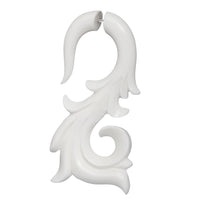 Load image into Gallery viewer, A single white Fake Piercing Bone Edelstahl Ohrring features spiral, star, and spike designs—ideal as a stylish fake piercing or for organic piercing enthusiasts.
