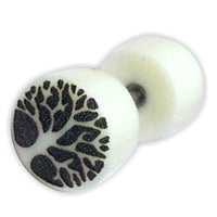 Load image into Gallery viewer, Fake Ohr Piercing Bone Knochen Edelstahl weiß Plug Pfeil Schwan Phönix Abalone
