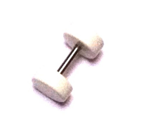 Fake Piercing Plug 6 mm Tunnel Ohrstecker Unisex Kunststoff weiß Kreis Schmuck