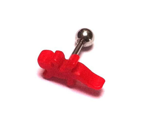 Fake Piercing Plug Tunnel Ohrstecker Unisex Kunststoff rot Schmuck Gekko