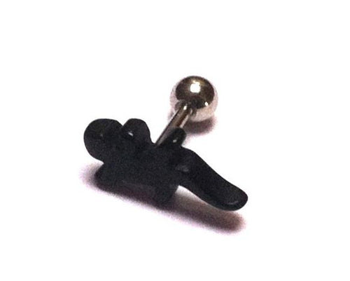 Fake Piercing Plug Tunnel Ohrstecker Unisex Kunststoff schwarz Schmuck Gekko