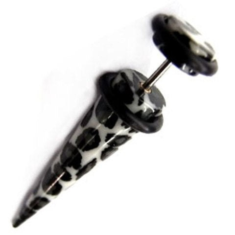 Fake Piercing Expander Leo Muster Dehnungsstab Straight Dehnstab Unisex Ohrschmuck Plug Ohrstecker
