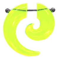 Load image into Gallery viewer, Fake Spirale Piercing Plug Ohrstecker Unisex Acryl Edelstahl Stab neon gelb Schmuck
