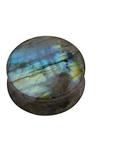 Load image into Gallery viewer, Labradorit Stein Flesh Plug double flared blau grau gelb
