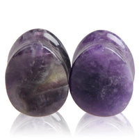Load image into Gallery viewer, Amethyst Stein Flesh Plug Träne double flared lila
