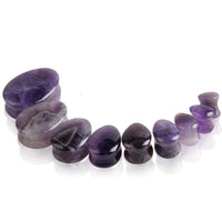 Load image into Gallery viewer, Amethyst Stein Flesh Plug Träne double flared lila

