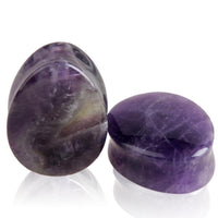 Load image into Gallery viewer, Amethyst Stein Flesh Plug Träne double flared lila
