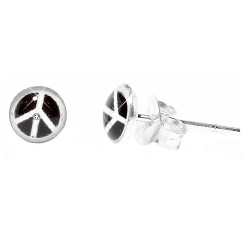 Silberohrstecker Peace Ohrstecker Glas Sterling Silber Unisex Ohrringe Schmuck