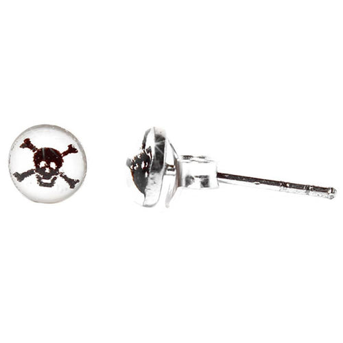 Silberohrstecker Totenkopf Ohrstecker Glas Sterling Silber Unisex Ohrringe Schmuck