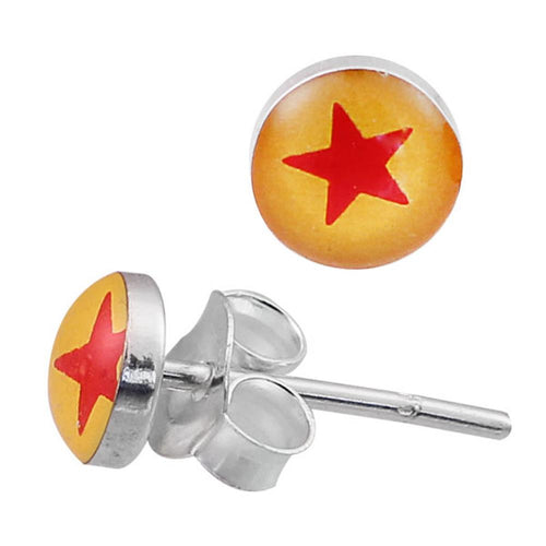 Silberohrstecker Stern rot gelb Ohrstecker Glas 925 Sterling Silber Unisex Ohrringe Schmuck