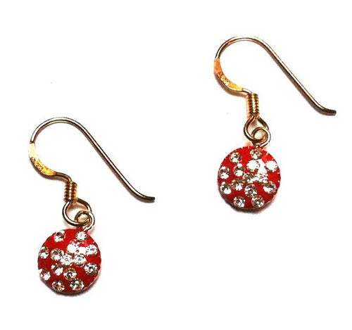 Zirkonia Kreis rot Silberohrringe Ohrringe Ohrhänger 925er Sterling Silber Damen Glitzer Ohrschmuck