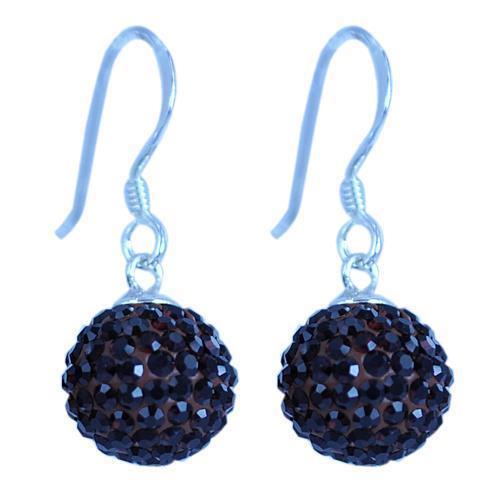 Glitzerkugel granat braun rot 8 mm Kristall Silberohrringe Ohrringe 925er Silber Glitzer Schmuck