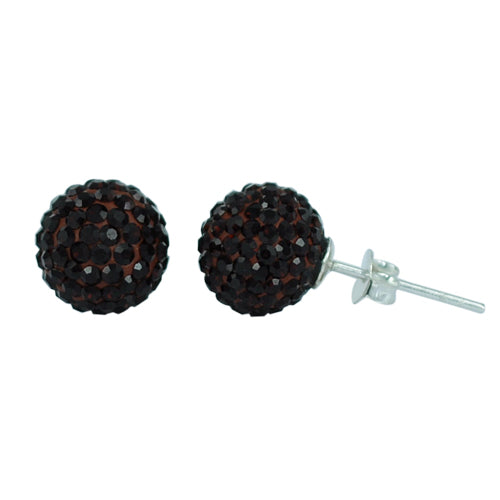 Glitzerkugel granat 8 mm Kristall Ohrstecker Ohrringe 925er Silber Damen Glitzer Schmuck