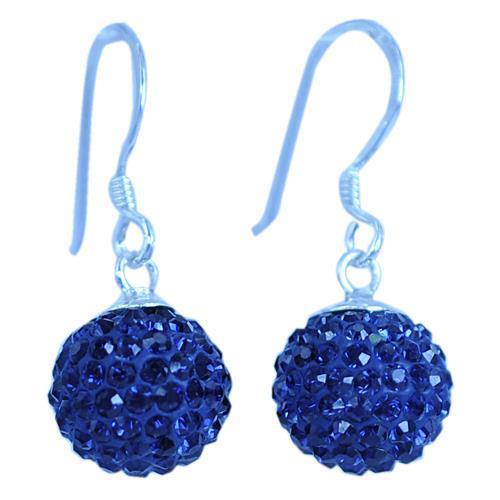 Glitzerkugel montana blau 6 mm Kristall Ohrringe 925er Sterling Silber Damen Glitzer Schmuck Kugel