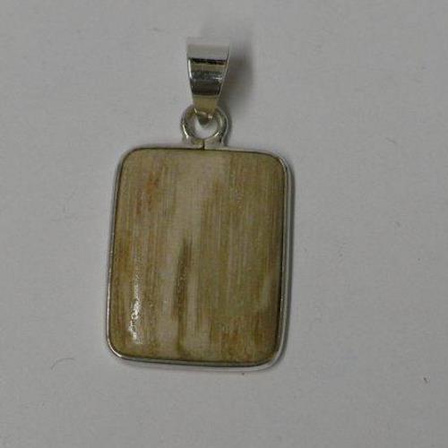 Anhänger 925 Silber mit Holz, rechteckig