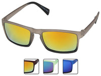 Load image into Gallery viewer, Sonnenbrille schmal eckig Brille verspiegelt 400 UV zweifarbig braun grün grau blau
