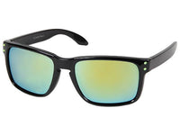 Load image into Gallery viewer, Sonnenbrille Panto Nerd Brille verspiegelt 400 UV Pünktchen bunt schwarz
