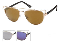 Load image into Gallery viewer, Sonnenbrille Retro Panto Bügeloberkante 400 UV Metallrahmen leicht verspiegelt

