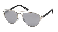 Load image into Gallery viewer, Sonnenbrille Retro Panto Bügeloberkante 400 UV Metallrahmen leicht verspiegelt

