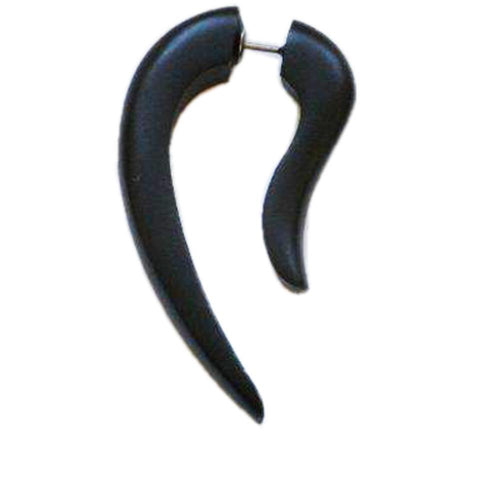 Tribal Fake Piercing Haken Sono Holz schwarz Delle Edelstahlbügel Ohrring 1 mm