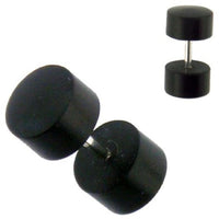 Load image into Gallery viewer, Fake Holzplug Holz 8mm Plug Lobe Piercing Edelstahl Stift 1mm rund kantig

