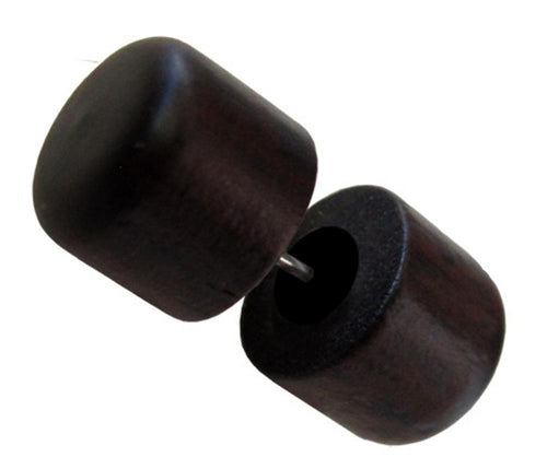Fake Holzplug Holz 8mm Plug Lobe Piercing Edelstahl Stift 1mm rund kantig