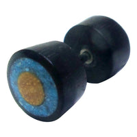 Load image into Gallery viewer, Fake Holzplug Holz Plug Lobe Piercing Inlay Edelstahl Ringe Türkis Stein
