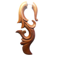 Load image into Gallery viewer, Fake Lobe Piercing Edelstahl Holz Dehnschnecke
