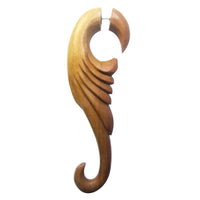 Load image into Gallery viewer, Fake Lobe Piercing Edelstahl Holz Dehnschnecke
