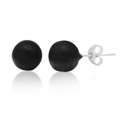 Ohrstecker Kokosnuss Holz Kugel schwarz Silberohrringe Ohrstecker 925er Silber Ohrschmuck